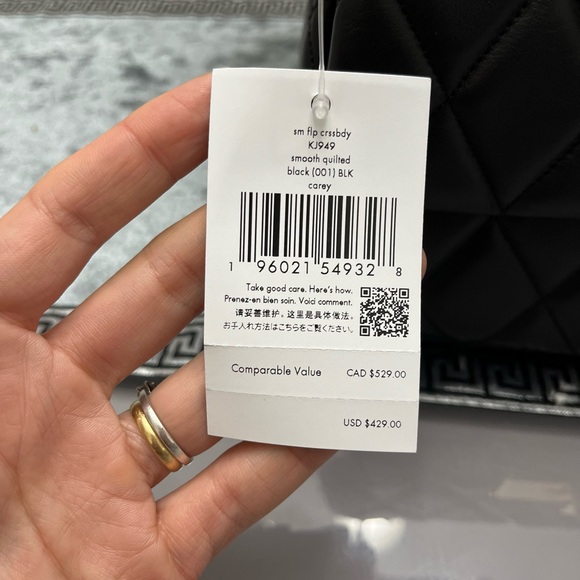 New Kate Spade Carey Small Flap Quilted Shoulder Bag in Black - NWT - Picture 3 of 4